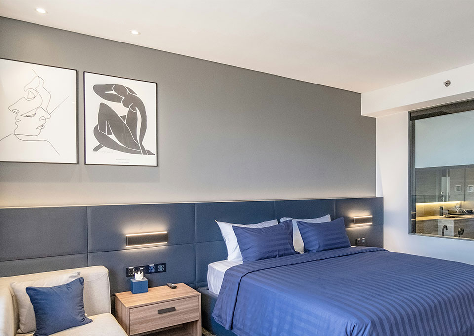 Guestroom Decor 2 Hotel bedroom artwork aligned with brand identity and interior concept