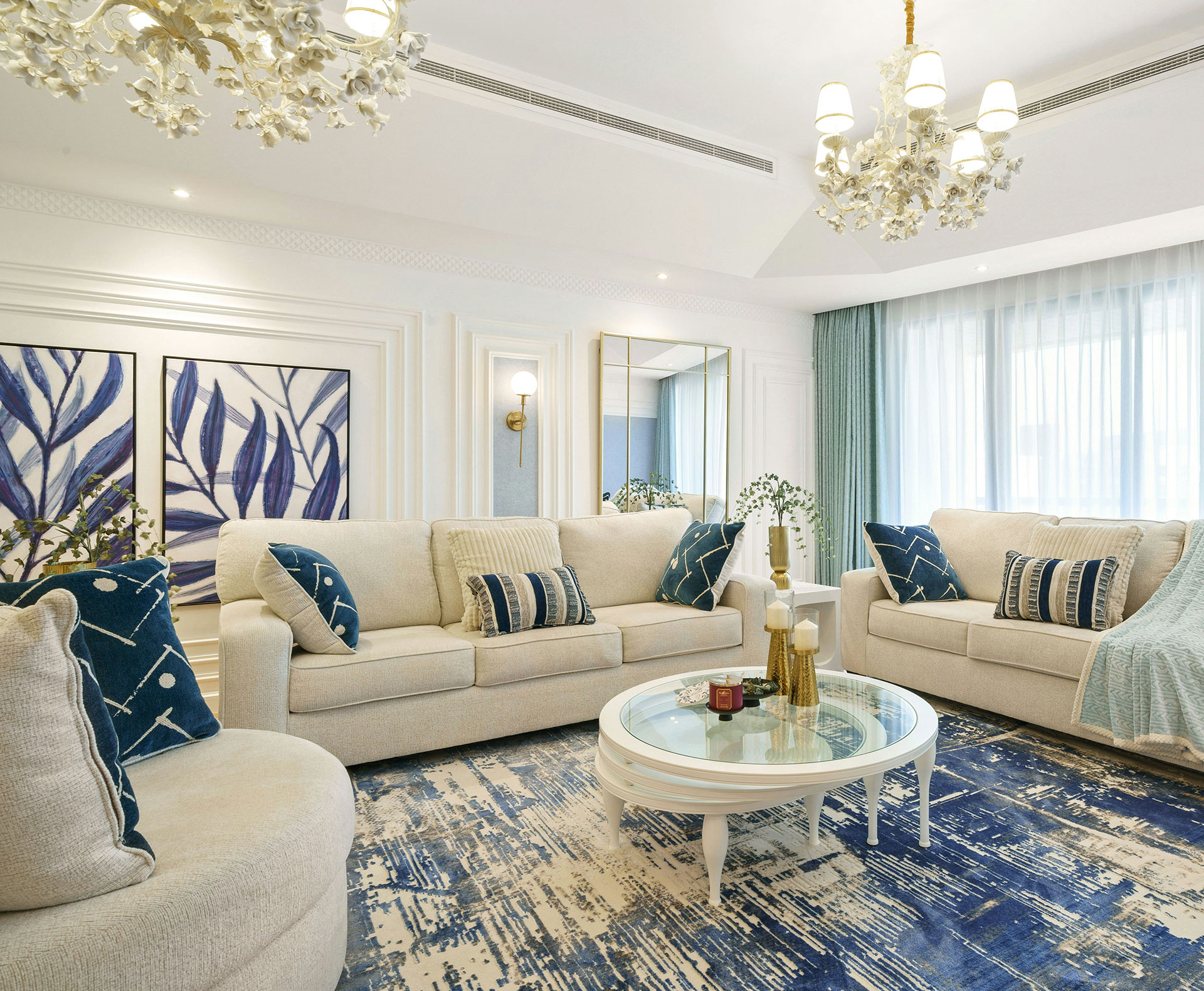 Hand-painted guestroom artwork collection for hotel interior design projects