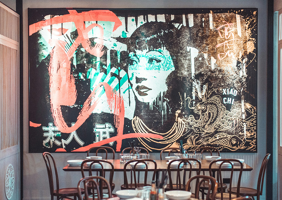Dining & Lounge Spaces 4 Framed canvas art for restaurant lounge interior
