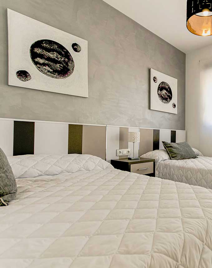 Multi-Panel Art Installations 2 triptych wall art hotel guestroom above bed