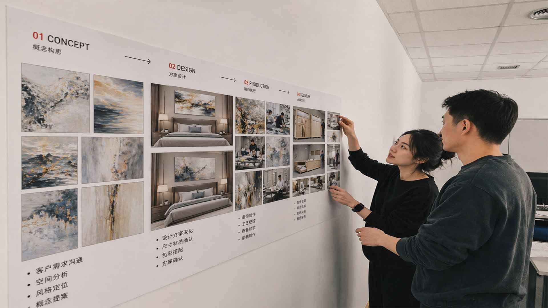 About Us 2 custom art project workflow concept design production delivery process