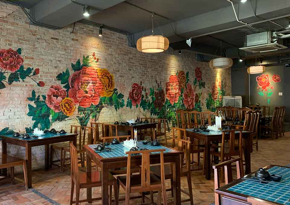 Restaurant Interior Art Projects 3 restaurant feature wall mural art design dining interior