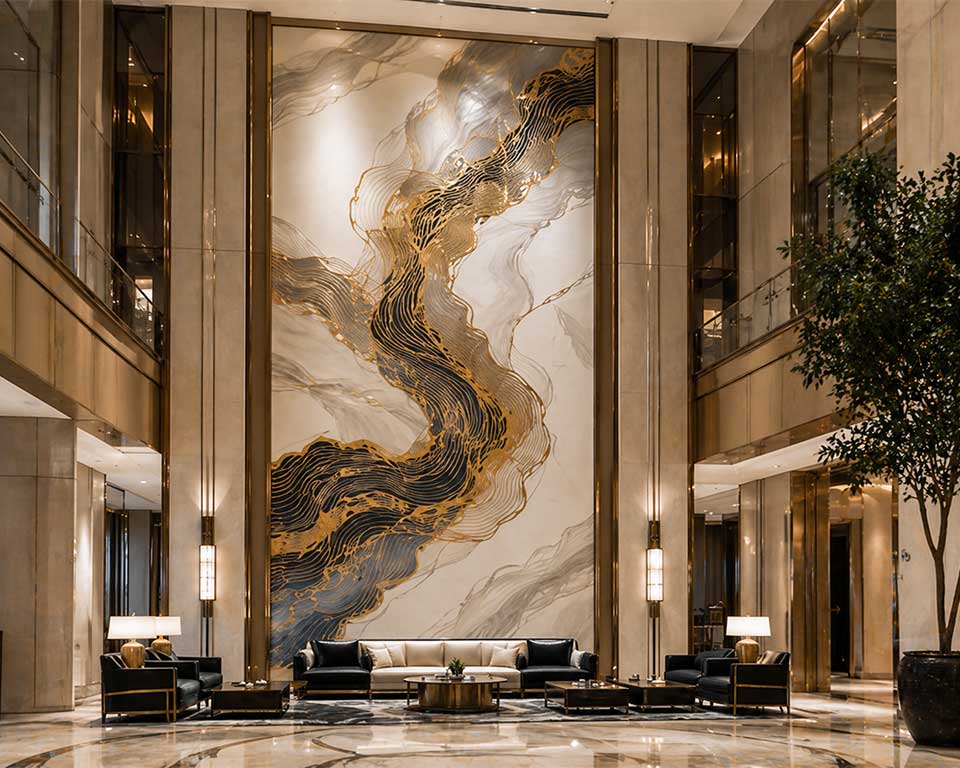 Products 8 commercial art projects hotel interior artwork installation hospitality custom art solutions large project