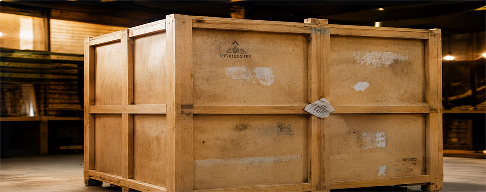 wooden crate packaging for oversized oil paintings and wall art