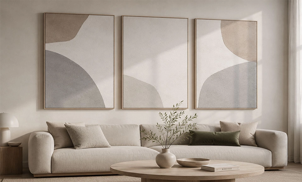 Get a Quote 11 Scandinavian multi panel wall art set in neutral tones