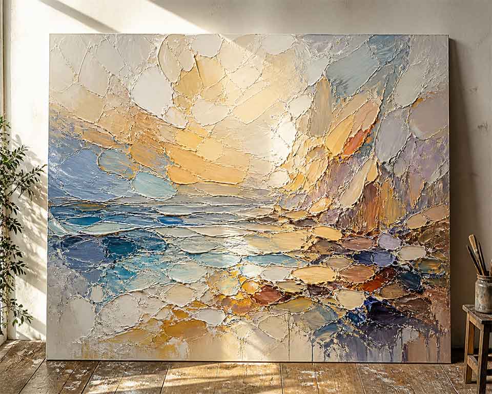 textured oil painting palette knife abstract