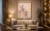 abstract butterfly wall art installed in luxury living room