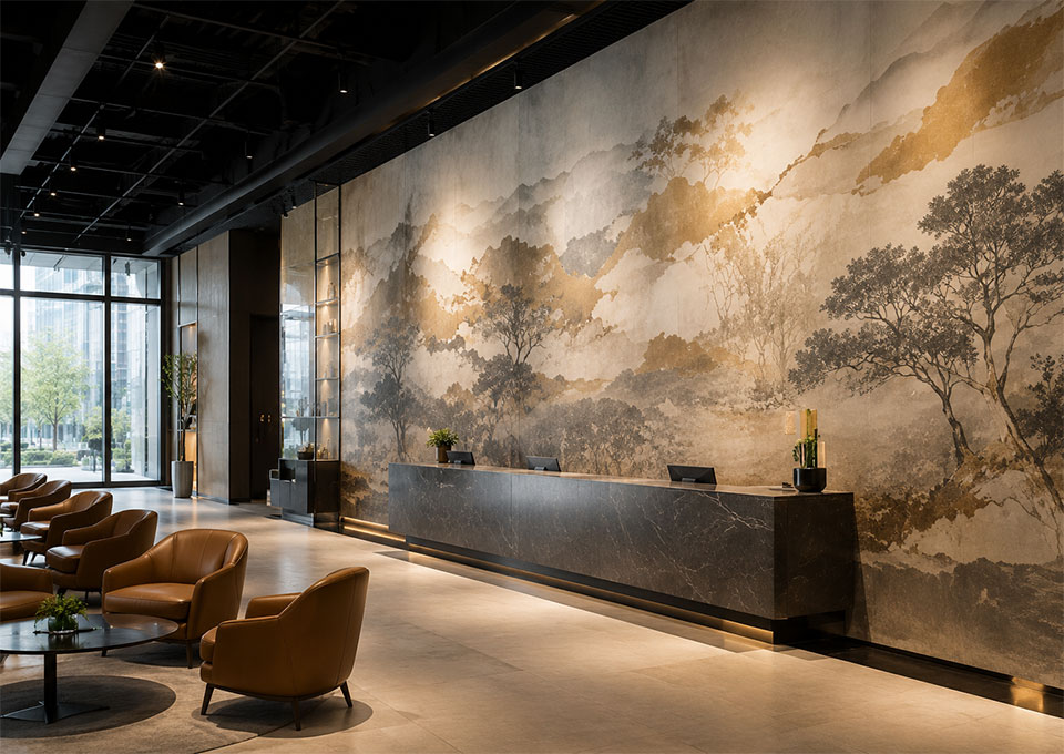 Wall Murals 2 hotel wall mural large scale painting