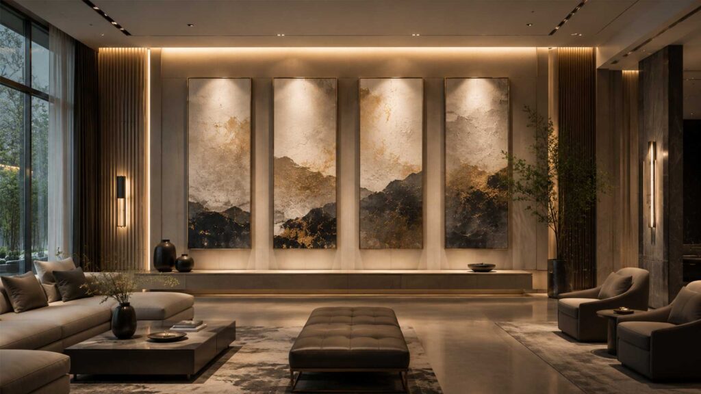 Large Art Sets 7 large artwork hospitality interior project
