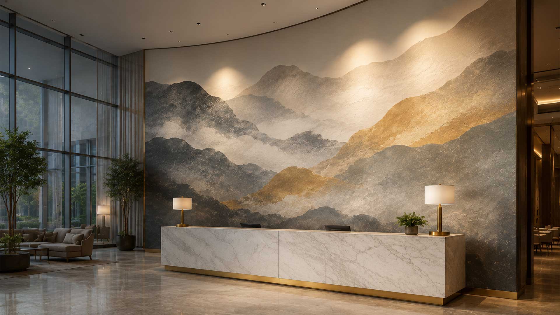 Wall Murals 1 luxury hotel wall mural custom commercial interior artwork