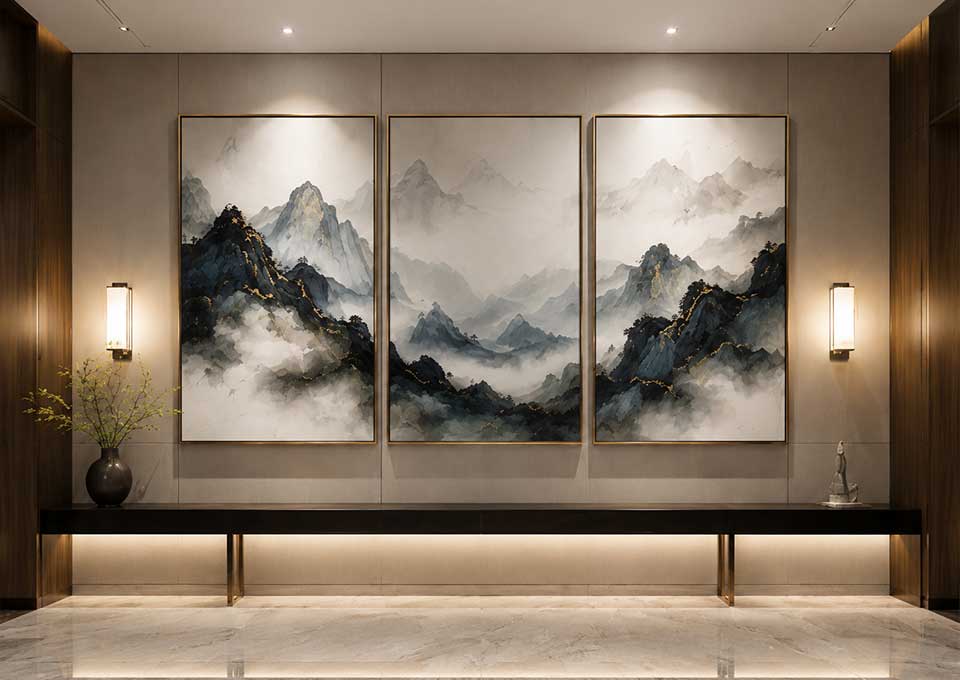 Large Art Sets 3 multi panel triptych wall art set