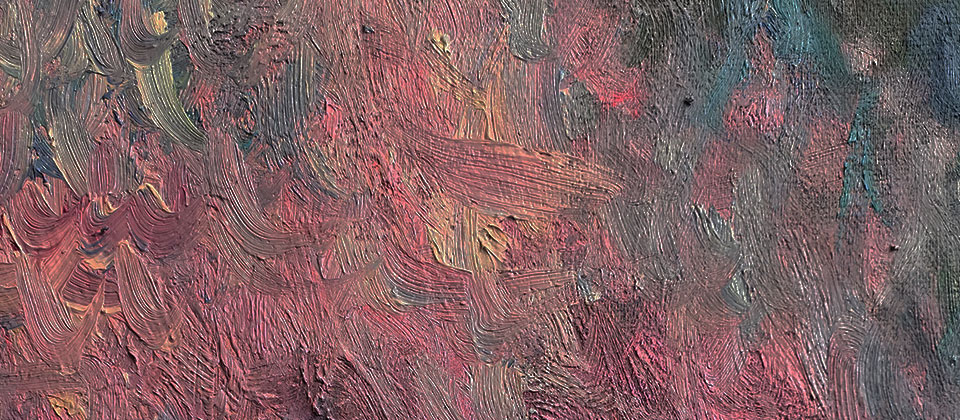 thick impasto oil painting texture close up water lilies reproduction