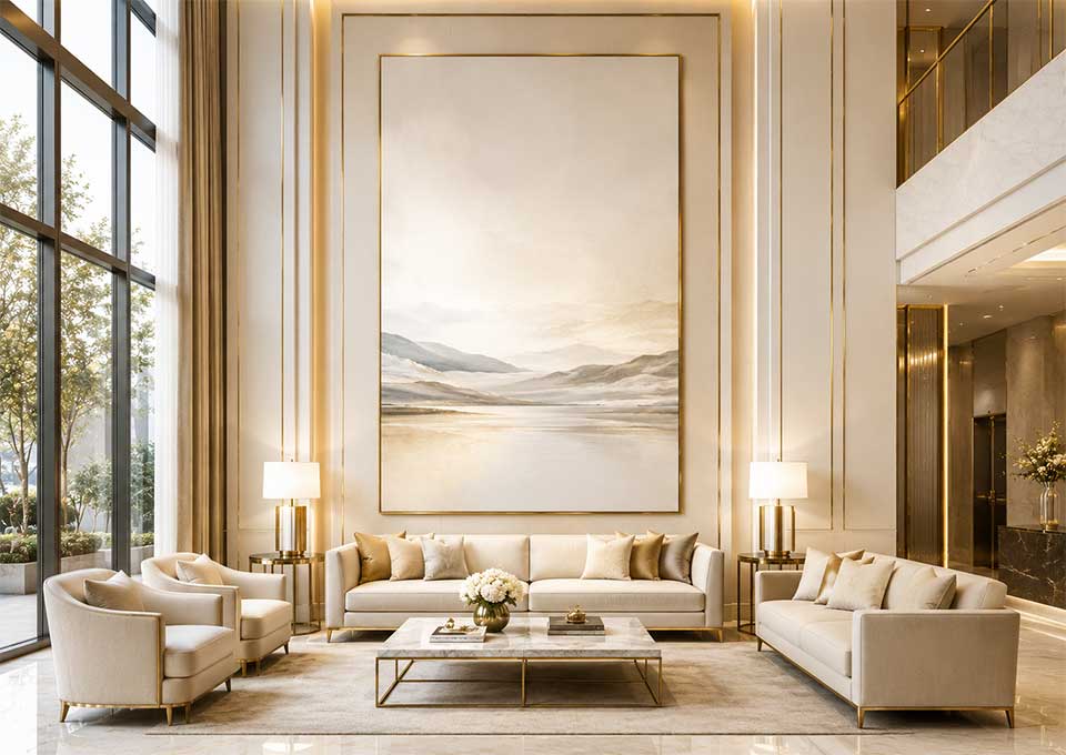 Commercial Art Projects 2 hotel lobby large wall art installation