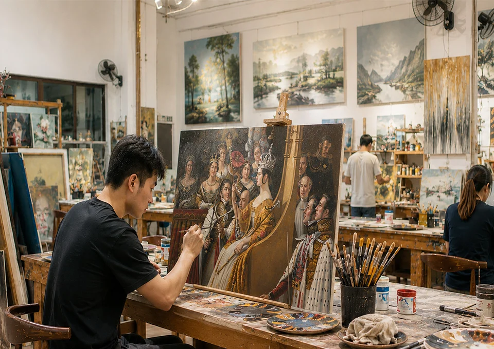 Mainpage 13 Professional Artist Hand-Painting Custom Oil Artwork in Studio
