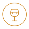 Solutions 4 Wine glass line icon representing restaurant and bar lounge custom art services.