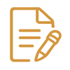 Solutions 8 Document and pencil line icon for hotel art project concept brief and space analysis.