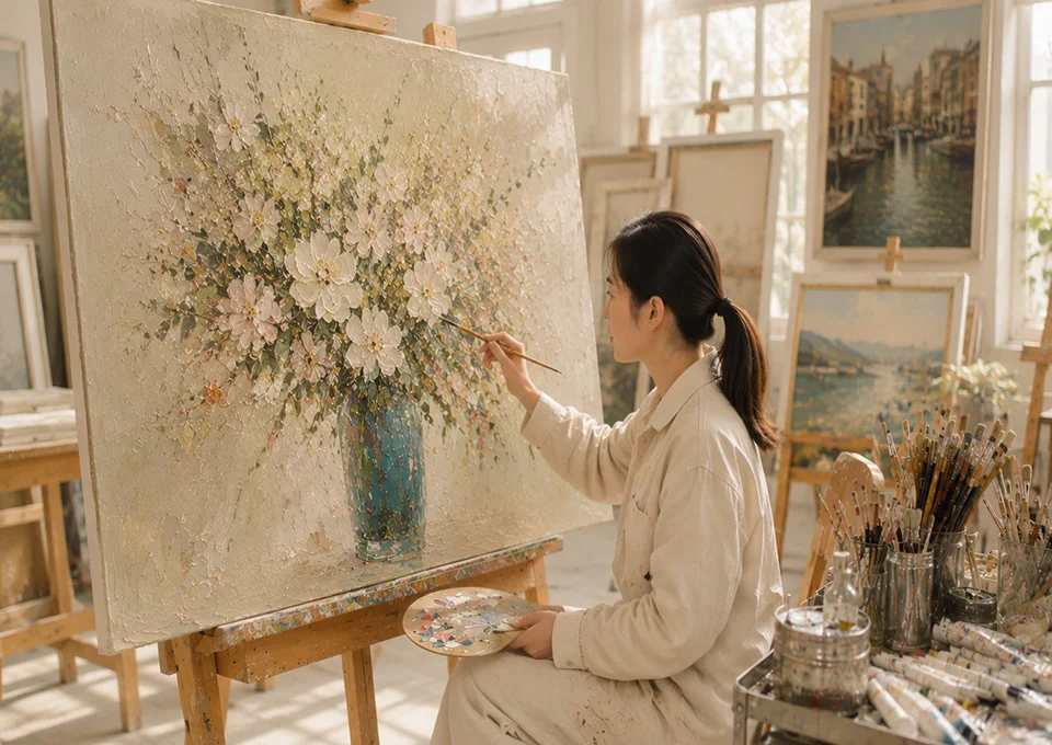 Mainpage 15 Hand-Painted Floral Artwork Created by Professional Artist