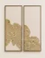 Luxury textured diptych wall art with metallic gold details for hotel and office interiors