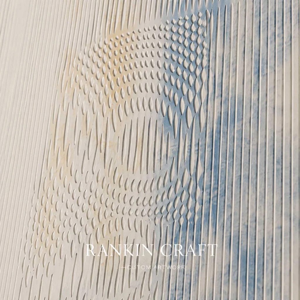 Custom Textured Relief Wall Art Panel 1 3D textured wall art panel with handcrafted surface details