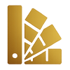 Commercial Interior Artworks 5 Gold color swatch icon showing curated art mediums, Chinese aesthetics, and Western romanticism styles at Rankincraft.