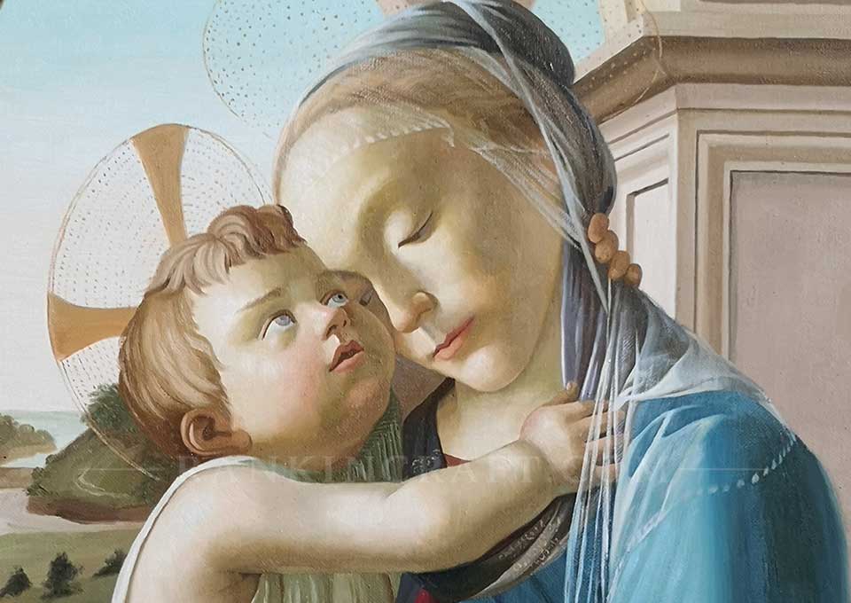 The Madonna and Child: Renaissance Style Artwork 8 Finished framed classical Madonna and Child hand-painted art reproduction