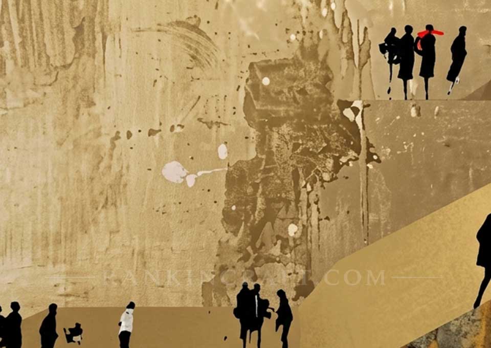 Gold Leaf Abstract Painting: Large Wall Art for Modern Interior Design 8 gold-leaf-abstract-figure-painting-artwork
