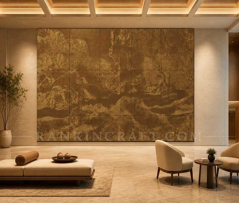 3D Chinese landscape wall art Large-scale dimensional Chinese landscape installation.